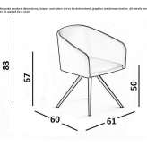 Krzesło materiałowe na kozłach z podłokietnikami Jesewitz