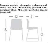 Technopolymer chair with sled base Vihanti