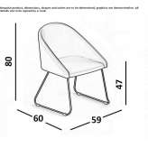 Krzesło materiałowe na bazie sań z podłokietnikami Jesewitz