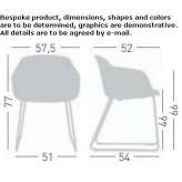 Technopolymer chair on a sled base with armrests Zaros