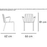 Steel and wood chair with armrests Gaitania