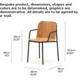 Wooden veneer chair with armrests Qaqortoq