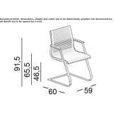 Reception chair on cantilevers with armrests Garoafa