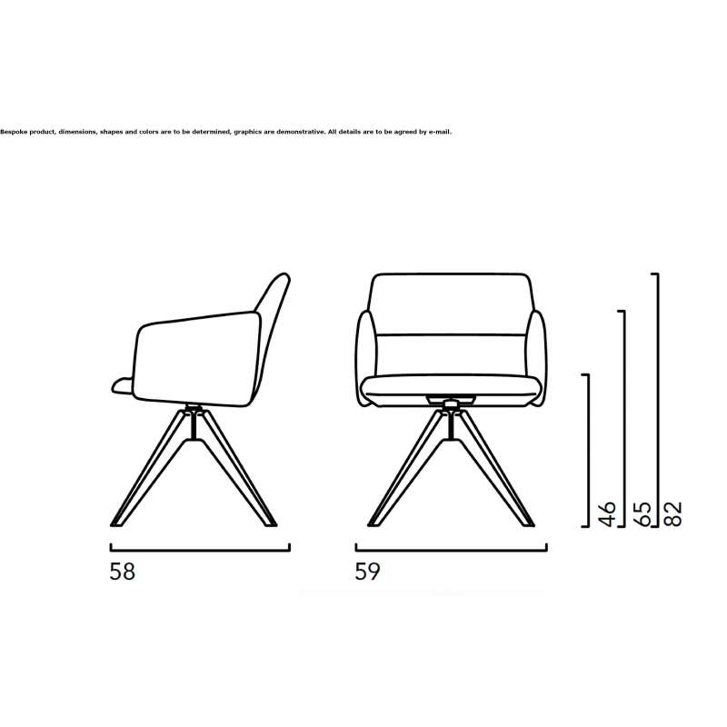 Swivel fabric chair on trestles Yavoriv