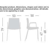 Technopolymer chair with armrests, stackable Vihanti