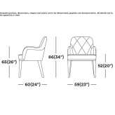 Krzesło tapicerowane tkaniną z podłokietnikami Terrassa