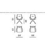 Obrotowe krzesło materiałowe na kozłach z podłokietnikami Rector