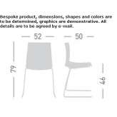 Technopolymer chair, on supports, stackable Vihanti