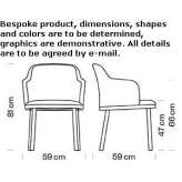 Fabric chair with armrests Douvrin