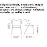 Technopolymer chair with sled base Cosby