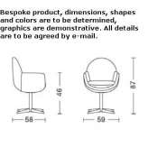 Chair with 4-star base with armrests Pszczew