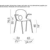 Polypropylene chair with stackable armrests Absdorf