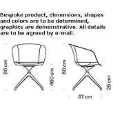 Krzesło obrotowe z polipropylenu z 4-ramienną podstawą Wiednitz