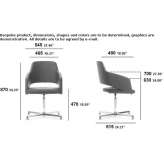 Krzesło materiałowe w nowoczesnym stylu z podłokietnikami i 4-ramienną podstawą Guixe