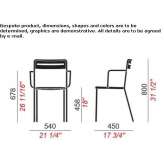 Plate chair with stackable armrests Sezemice