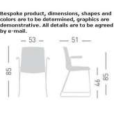 Technopolymer chair on a sled base with armrests Herdecke