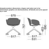 Polypropylene chair on trestles, on wheels Chadron