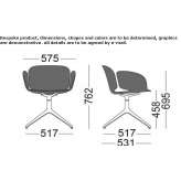 Polypropylene chair on trestles with armrests Chadron