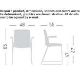 Upholstered chair based on a sleigh with armrests Herdecke