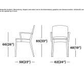 Solid wood chair with armrests and integrated cushion Harnes