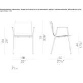 Steel and wood chair with stackable armrests Bouzov