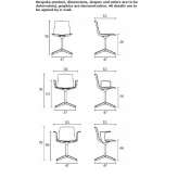 Chair with 4-star base with armrests Chameza