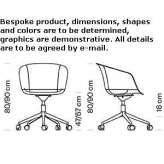 Polypropylene chair with height adjustment and 5-star base Wiednitz