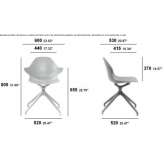 Aluminum swivel chair on trestles with armrests Vargas