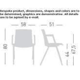 Upholstered, stackable chair with armrests Herdecke