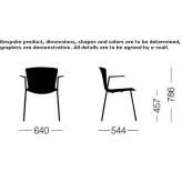 Polypropylene chair with armrests Falze