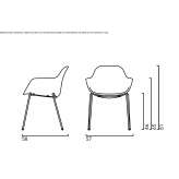 Polypropylene chair with armrests Tatui