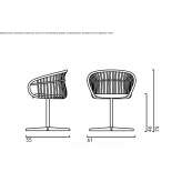 Chair with 4-star base with armrests Albi