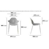 Aluminum chair with stackable armrests Vargas