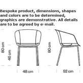 Polypropylene chair with armrests Wiednitz