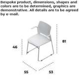 Krzesło materiałowe na bazie sań z podłokietnikami Silves