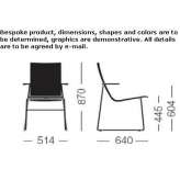 Polyurethane chair based on a sled with armrests Berloz