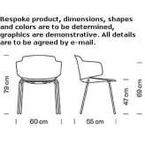 Krzesło materiałowe z podłokietnikami Fritch