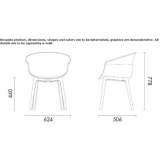 Polypropylene chair with armrests and beech wood base Arguedas