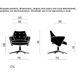 Chair with 4-star base with armrests Tupiza