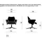 Chair with 4-star base with armrests Filandia