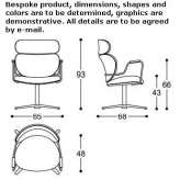 Nabuk swivel chair with armrests Candir