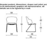 Polypropylene chair with a sleigh-shaped base, stackable Chalampe