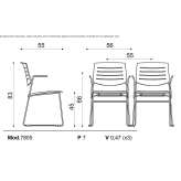 Plastic chair with armrests, with a sled base, stackable Hodonin