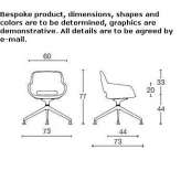 Fabric chair on trestles with armrests Massagno