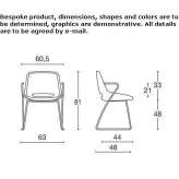 Fabric chair based on a sleigh with armrests Bargemon