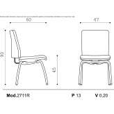 Fabric reception chair Moia