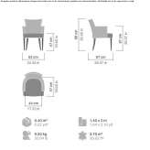 Fabric chair with armrests Buxted