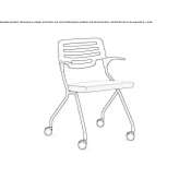 Plastic chair with armrests on wheels Grone