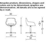 Fabric reception chair with armrests Massagno