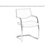 Fabric reception chair on cantilevers with armrests Sinfin